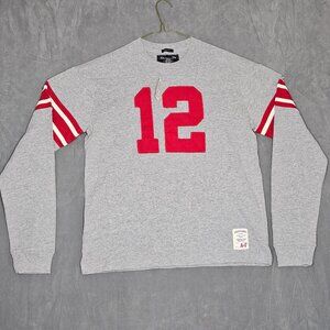 y2k Abercrombie Fitch Sweater Shirt Mens Large Gray 2003 Preppy Grunge A2-31